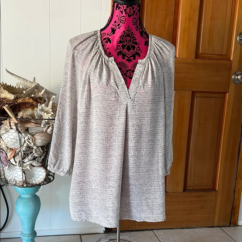 SilkLand Gray Tunic with Relaxed Ruched Style